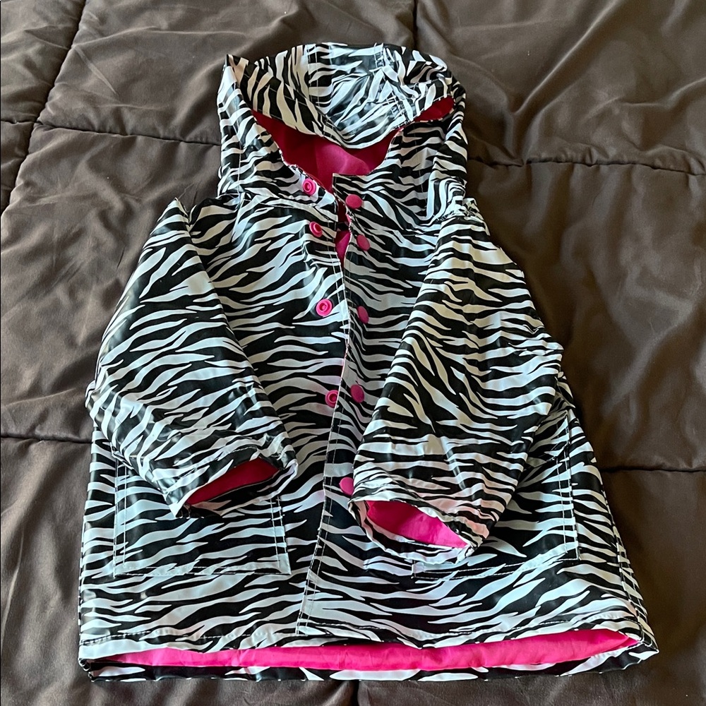 Capelli of New York Kids Pink Jacket with Zebra Accents